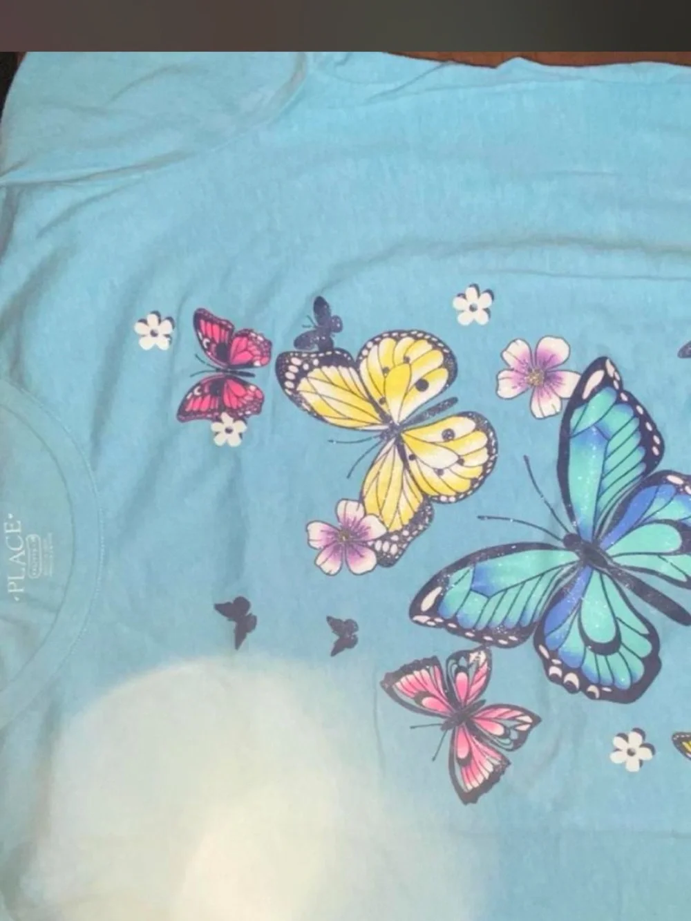 The Children's Place Blue Short Sleeve Tee with Butterfly Accent